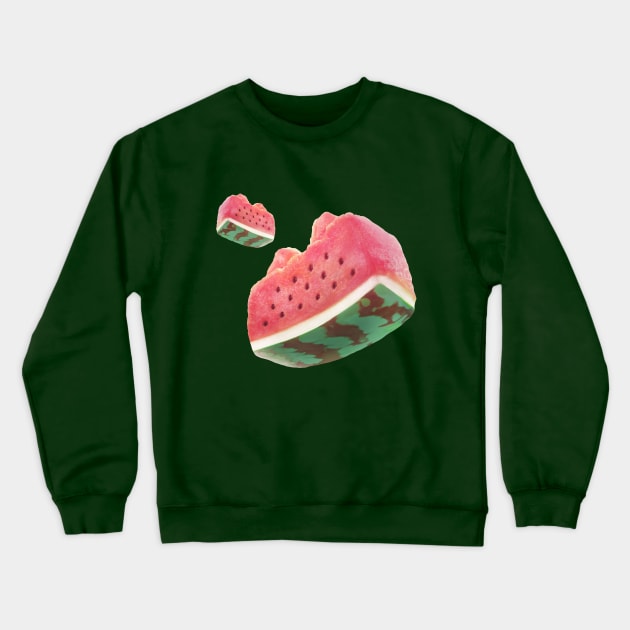 Floating Watermelon Slice Crewneck Sweatshirt by zkozkohi